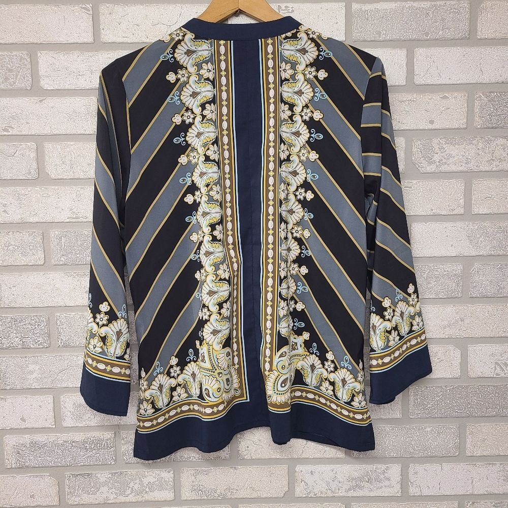 Bob Mackie Striped Pattern Button Down Tunic Size… - image 4